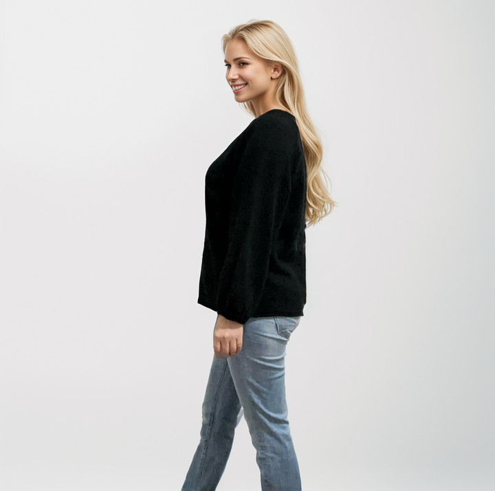 AVEN KNIT TOP - Black