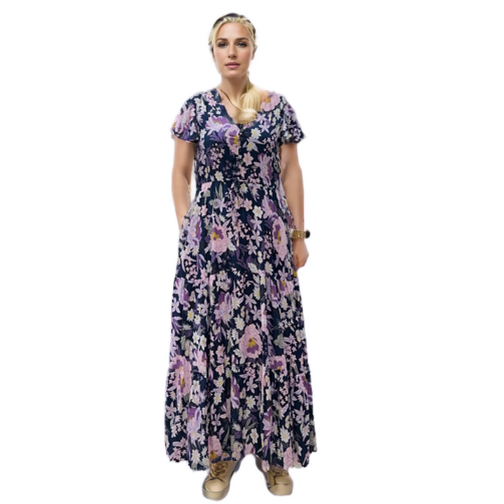 Ayan Dress In Purple Flower