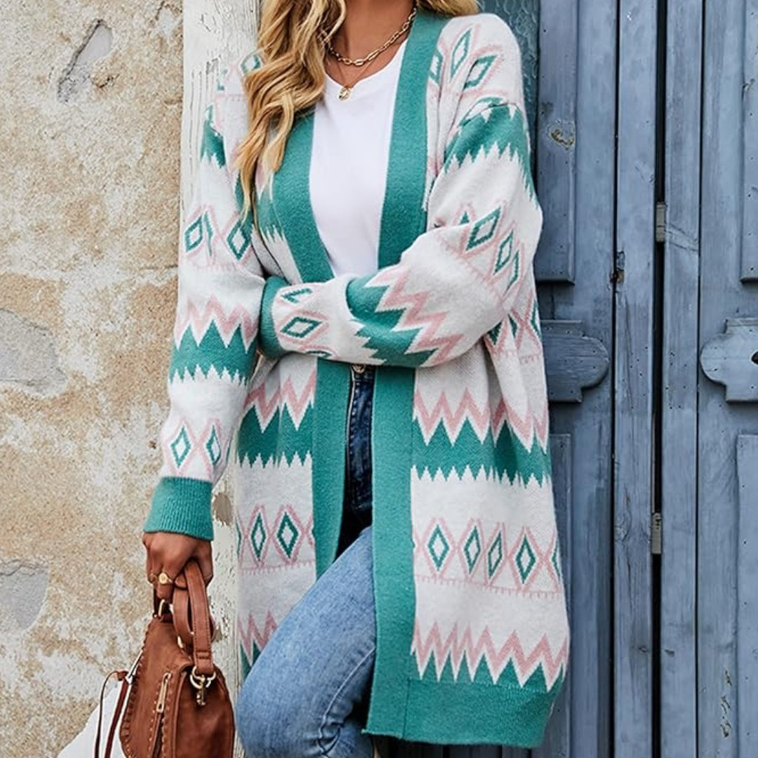 Briar Geometric Print Cardigan