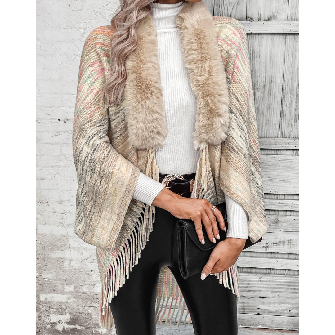 Tassel Fluffy Knit Cardigan