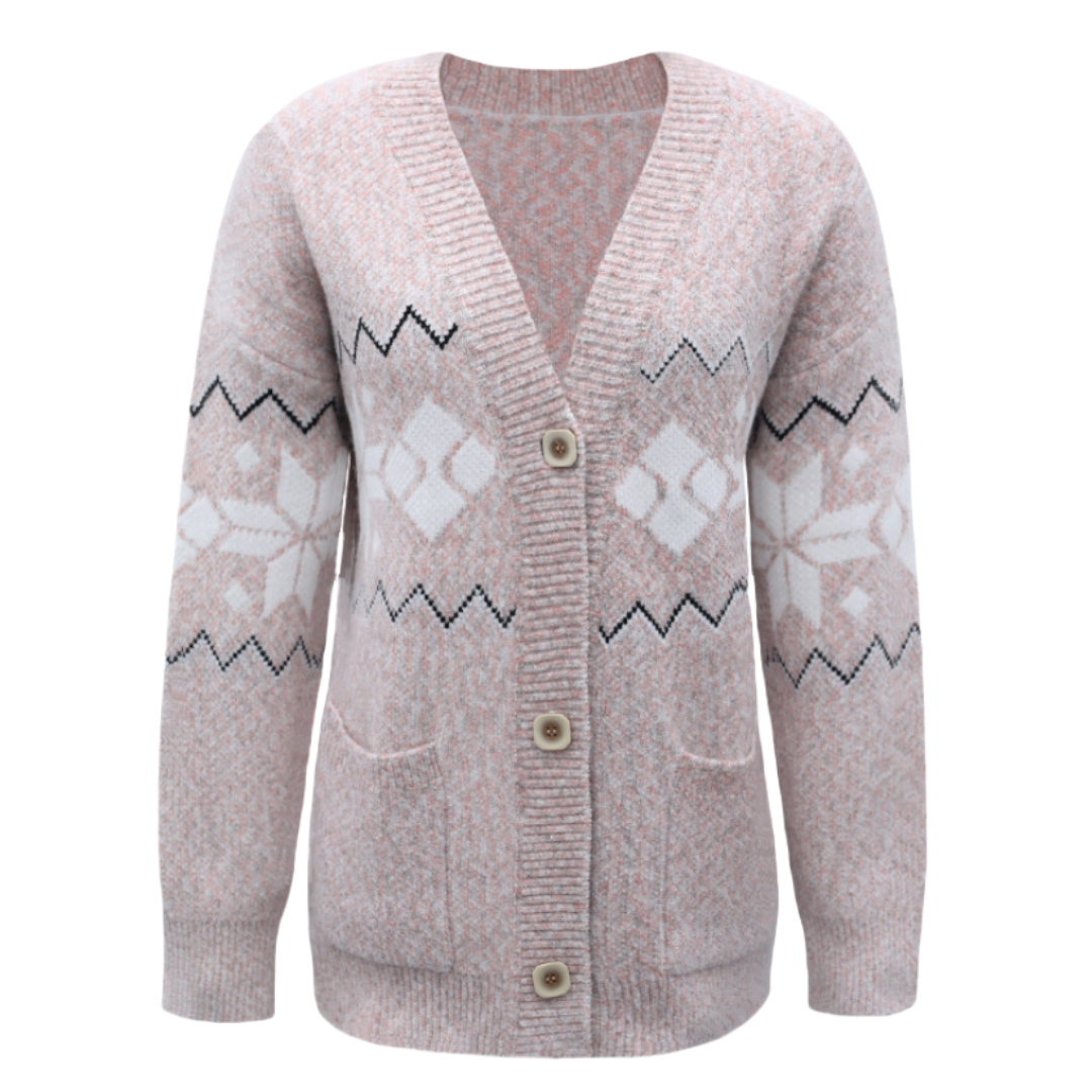 Hearthered Pocketed Button Up Cardigan -Pink