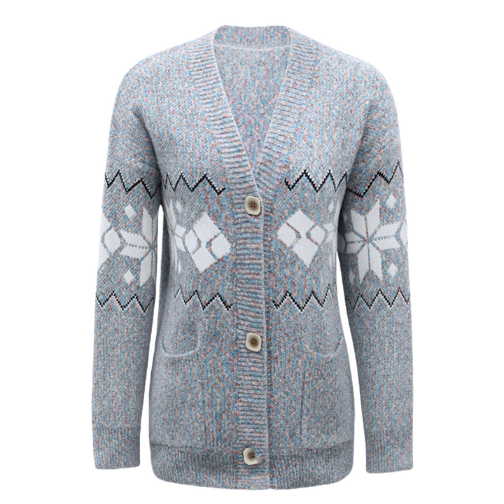 Hearthered Pocketed Button Up Cardigan -Gyey Blue