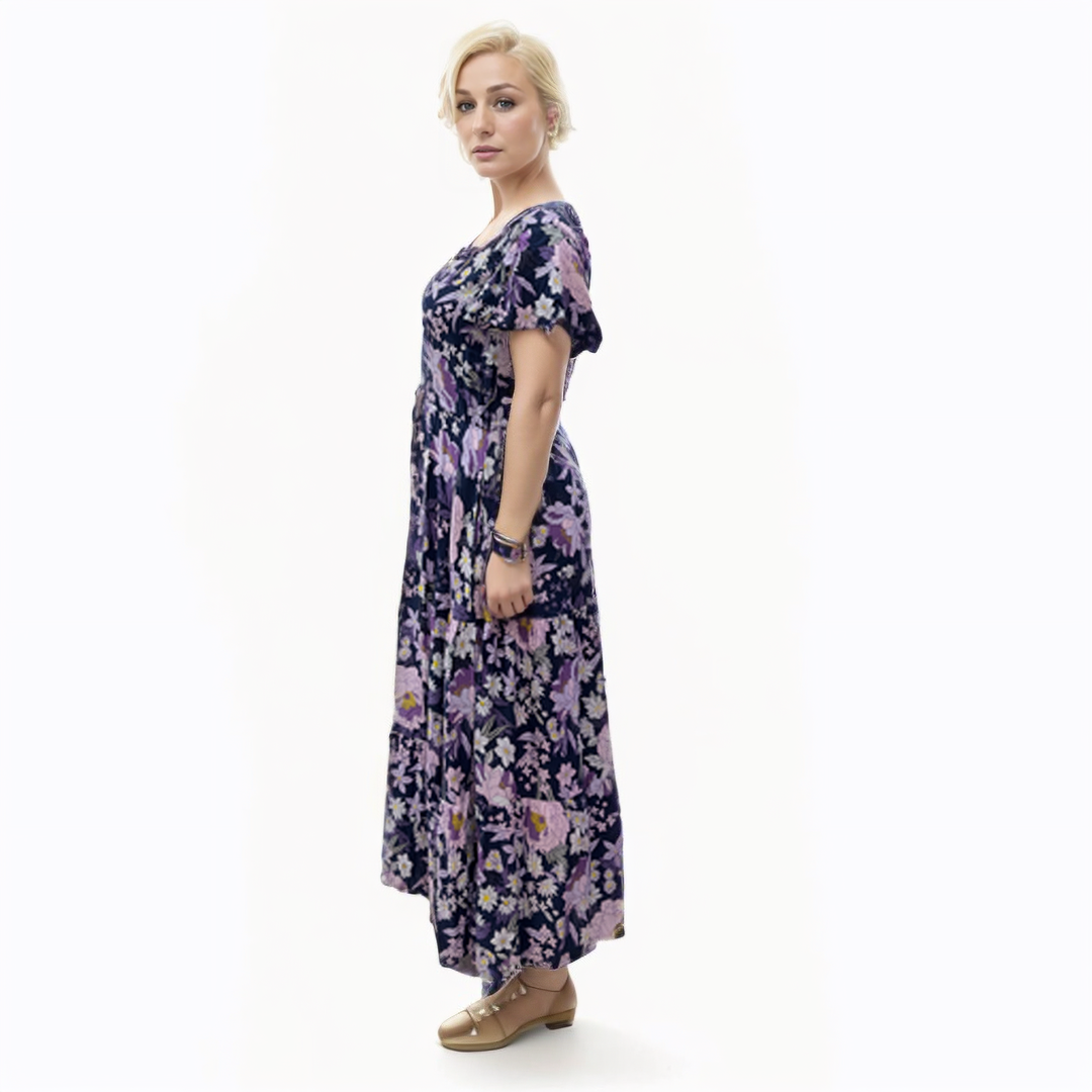 Ayan Dress In Purple Flower