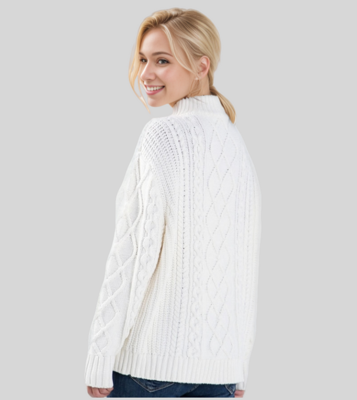 Zip-Up Turtle Neck Jumper